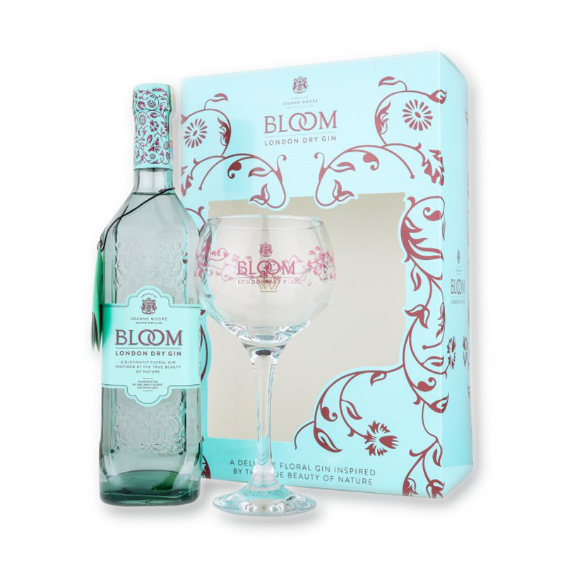 Bloom London Dry in cutie cu pahar 0.7L