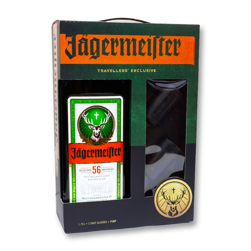 Jagermeister in cutie cu pahare shot + pompa 1.75L SGR