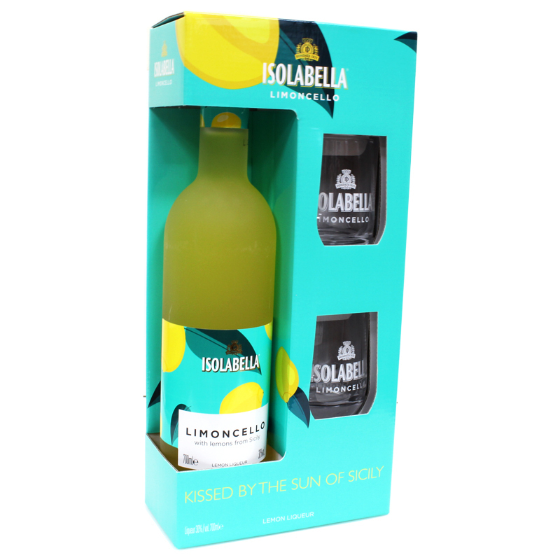 Isolabella Limoncello in cutie cu 2 pahare 0.7L SGR